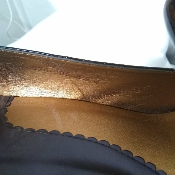 Z COLLECTION Womens Shoes Black Peep-Toe  T8520 PAT. LEATHER Croc 3" HEEL  8.5W - Picture 8 of 8